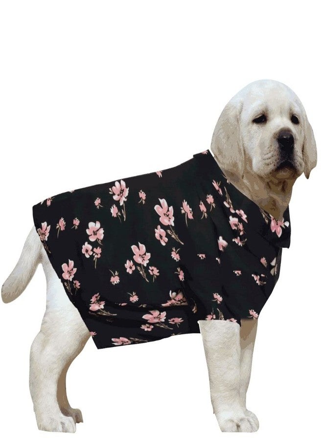 Western Era Cotton Printed Breathable Basic Vest Dog Shirt, Super Soft Shirt, Cute Lightweight Thin Shirt for Your Furries, Ultra Comfort Dog Apparel (XLarge - 26 inch) (Black Flower Print) - Image 1